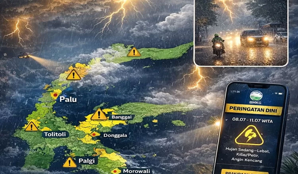 Waspada! BMKG Keluarkan Peringatan Dini 3 Hari, Poso Sulteng Siaga Hujan Lebat